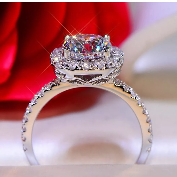 925 Silver Wedding Rings for Women White Sapphire - Picture 4 of 6